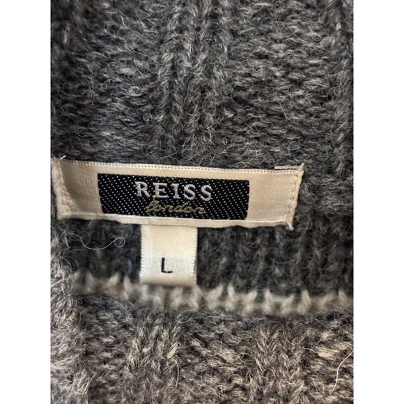 REISS Wool Fair Isle Mock Neck Sweater Size L - Picture 4 of 6